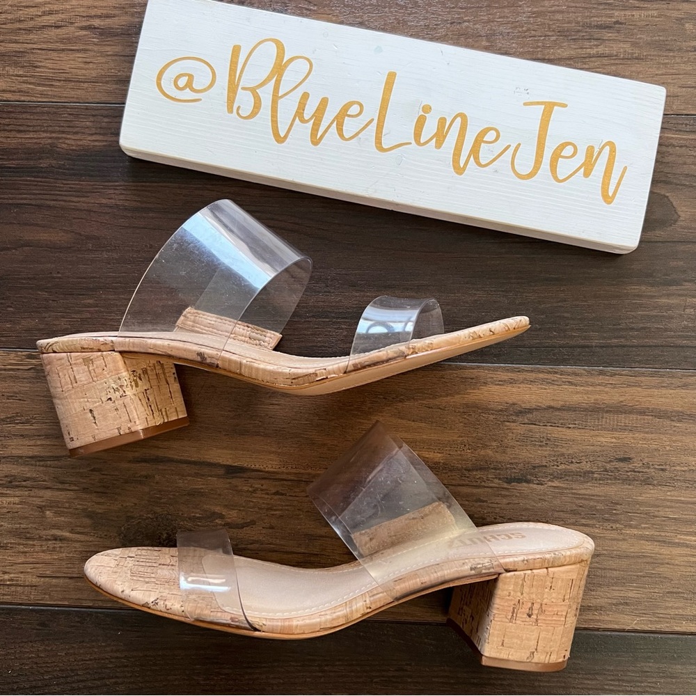 Schutz Cork and Vinyl Victorie Sandals